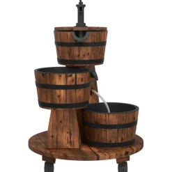 Suihkulähde rullapyörillä ja pumpulla 55x55x80 cm, kuusi