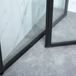 Suihkunurkka Bathlife Profil 1000x1000 mm kaksi ovea musta kehys