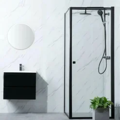 Suihkunurkka Bathlife Profil, 700-1000mm, musta, eri kokoja