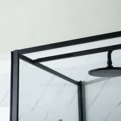 Suihkunurkka Bathlife Profil seinä 700 mm ovi 1000 mm musta kehys