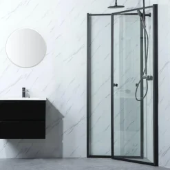 Suihkunurkka Bathlife Profil 900x1000 mm kaksi ovea musta kehys