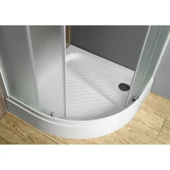 Suihkunurkka Interia Arlen 800x800x1850 valkoinen profiili karkaistu turvalasi kuviolasi