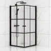 Suihkunurkka Sunwind Tiana Black, 900x900x1900mm, kaksi ovea, kirkas lasi, musta profiili