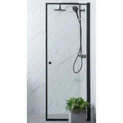 Suihkuovi Bathlife Profil 1000x2000 mm kirkas lasi musta
