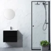 Suihkuovi Bathlife Profil 900x2000 mm kirkas lasi musta