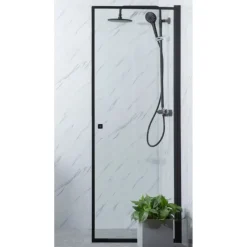 Suihkuovi Bathlife Profil 900x2000 mm kirkas lasi musta