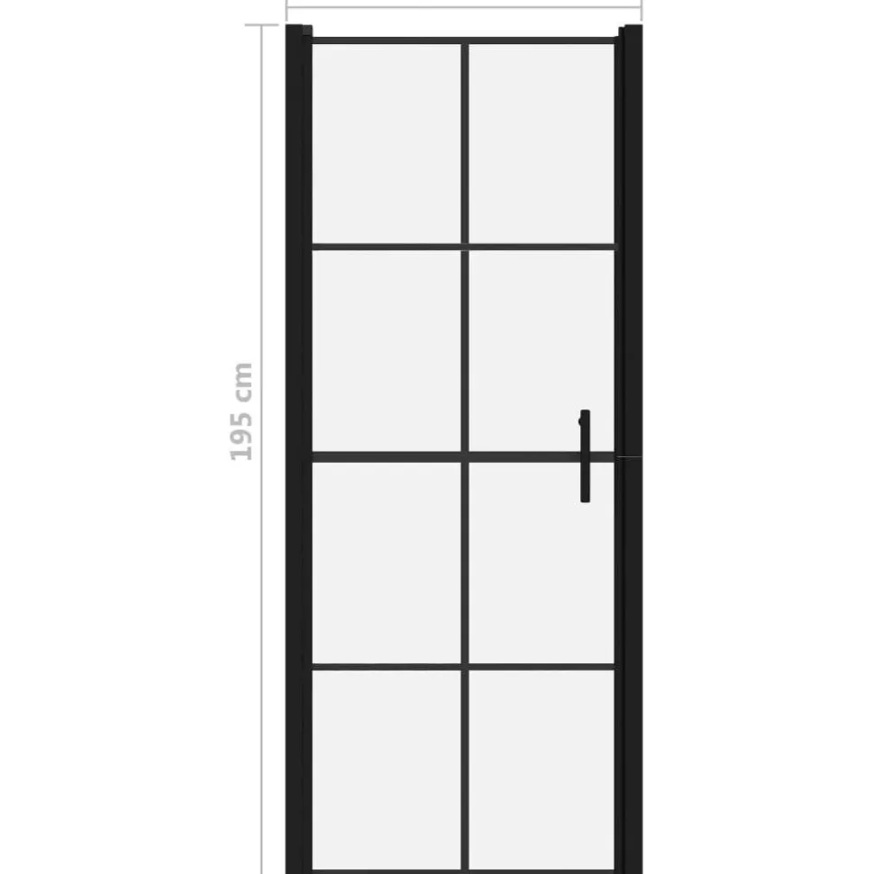 Suihkuovi karkaistu lasi 81x195 cm musta