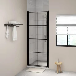 Suihkuovi karkaistu lasi 81x195 cm musta