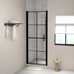 Suihkuovi karkaistu lasi 91x195 cm musta