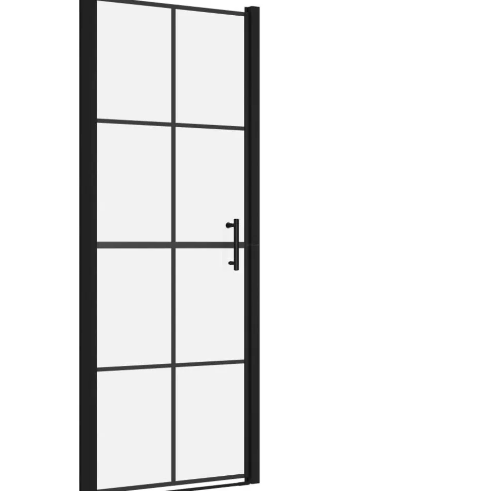Suihkuovi karkaistu lasi 91x195 cm musta