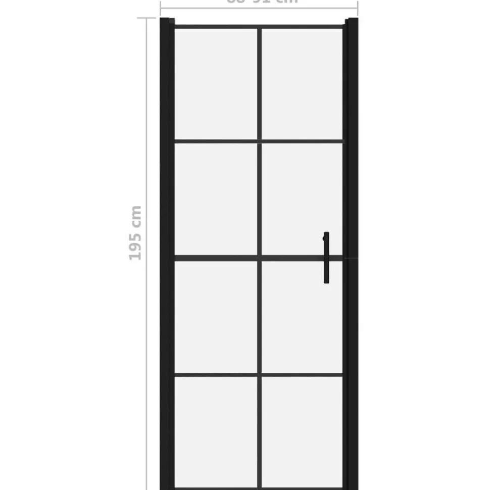 Suihkuovi karkaistu lasi 91x195 cm musta