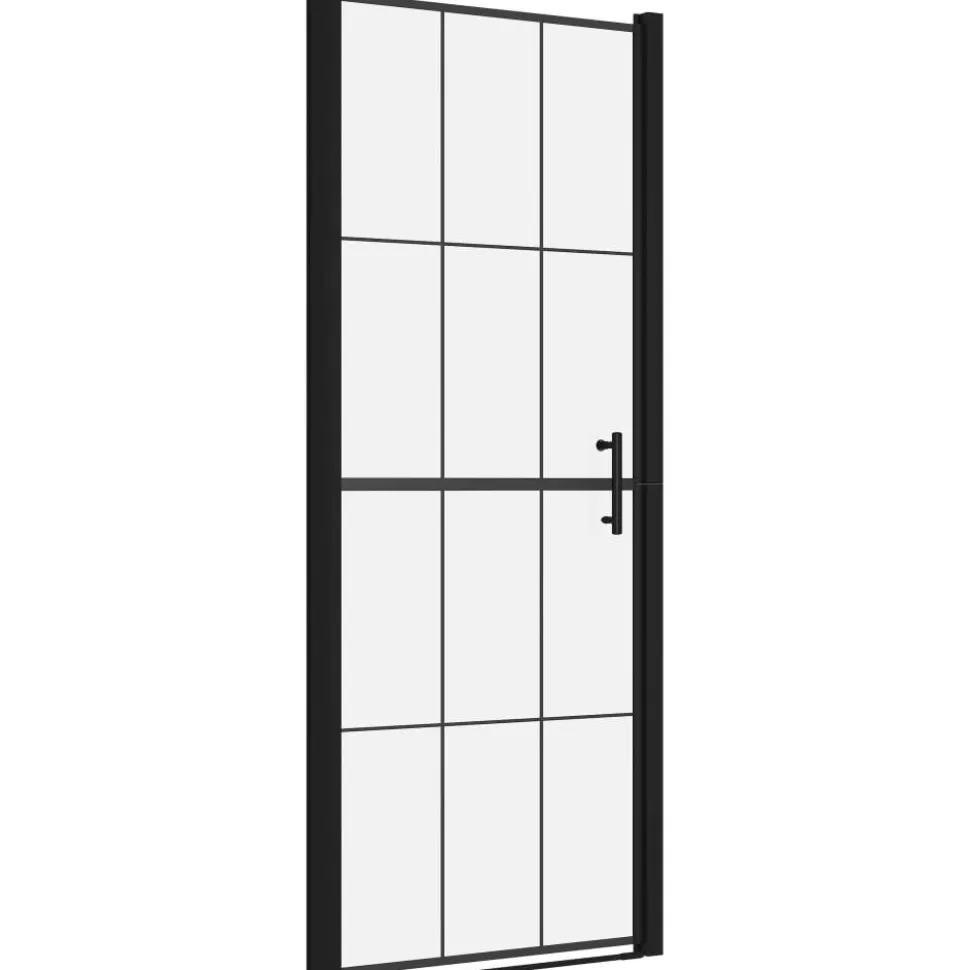 Suihkuovi karkaistu lasi 81x195cm musta