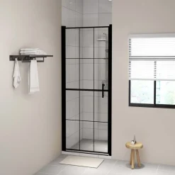 Suihkuovi karkaistu lasi 81x195cm musta