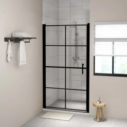 Suihkuovi karkaistu lasi 100x178 cm musta
