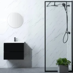 Suihkuseinä Bathlife Profil 1000x2000 mm kirkas lasi musta