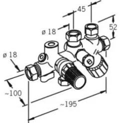 Syöttösekoitusventtiili Oras 420018 DN20/Cu18