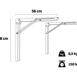 Taittokannake pöydälle Pisla 2kpl 560x580mm musta