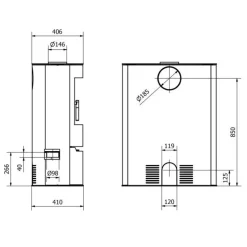 Takka Svt Renvik, 10kW, 138,5kg, musta