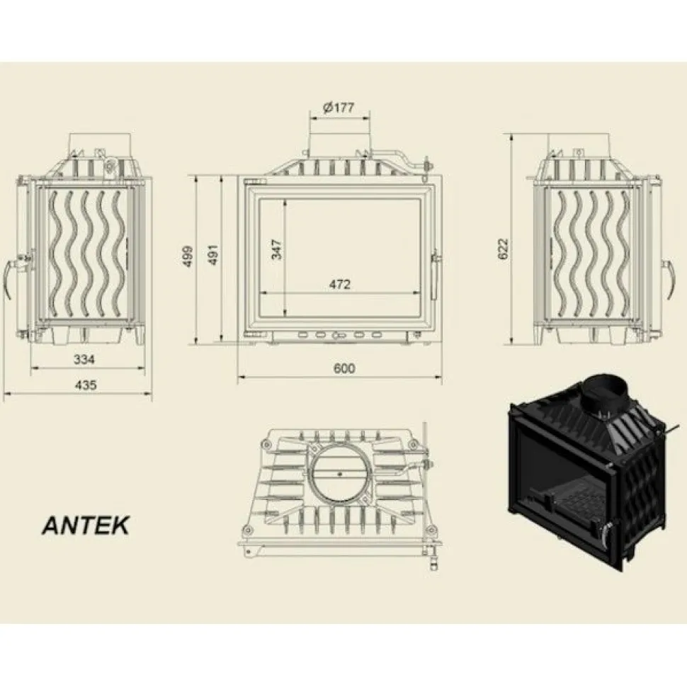 Takkasydän Kratki Antek 10 kW