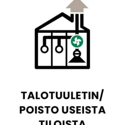 Talotuuletin Savo Piilo 60cm yläkaappiin upotettava rst