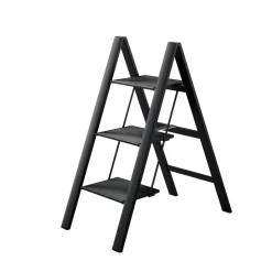 Taloustikas Hasegawa Lucano SlimStep, 3-askelmaa, alumiini, musta