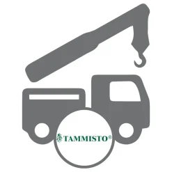 Tammiston Puu toimitus perille, kuorman purku nosturilla