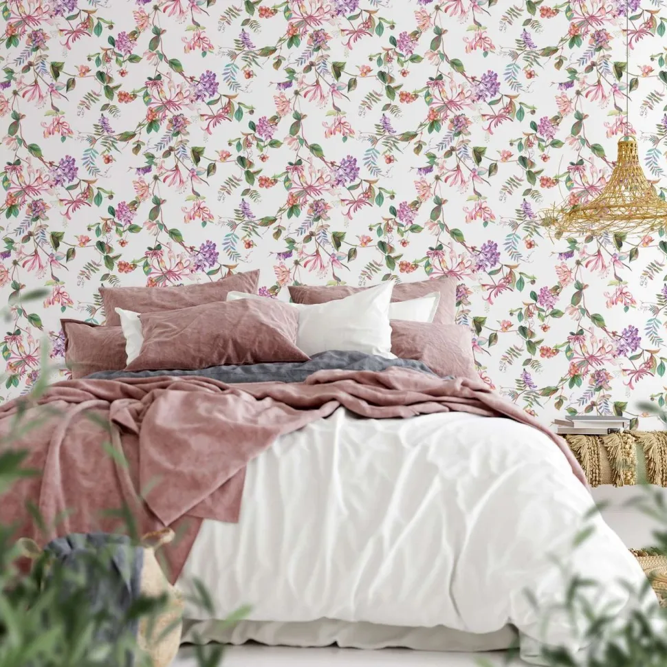 Tapetti Flora köynnös, vinyylipinta, eri värejä