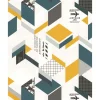 Tapetti Lutece Les Aventures 21 51164402, graafinen/geometrinen, moderni, harmaa/keltainen