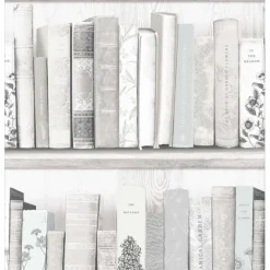 Tapetti Sandudd Botany Library 103837, teksti, vanhan ajan, White, Blue