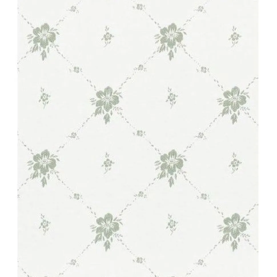 Tapetti Sandudd Isoäidin aikaan 4836-2, non-woven, maalaisromanttinen, valkoinen/vihreä