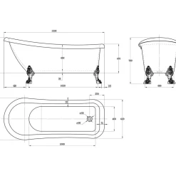 Tassuamme Bathlife Ideal, 153 cm, eri tassuvärejä