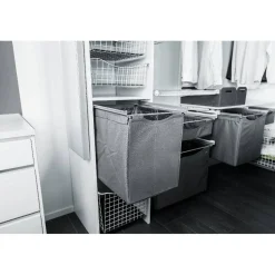 Tekstiilikori ulosvedettävä Beslag Design 800 mm runkoon harmaa