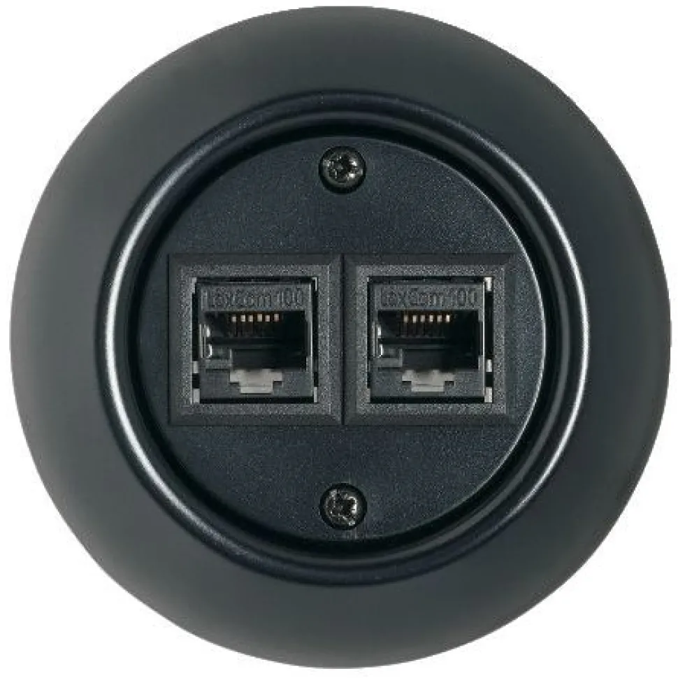 Telerasia Schneider Electric Renova 2xRJ45, Cat 6, musta