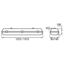 Teollisuusvalaisin Airam Led Runko 1572  mm IP66 max. 2X30W