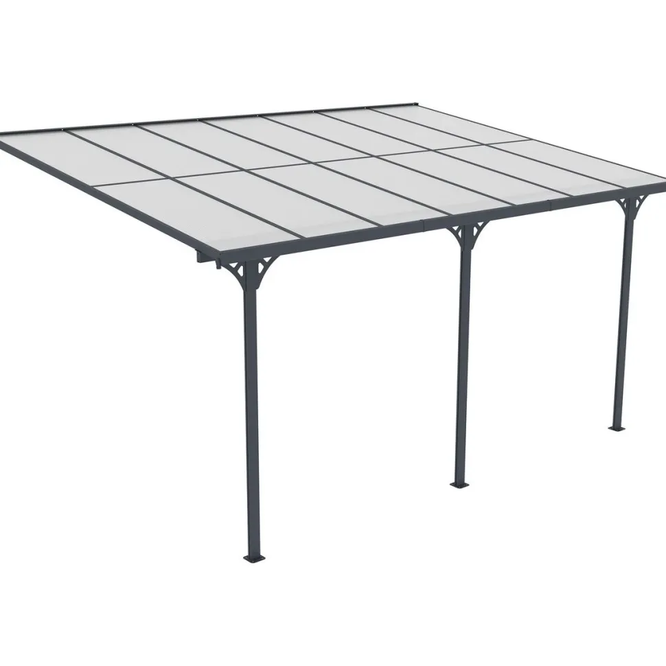Terassikatos Fornorth, 435x300x225-270 cm, harmaa