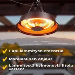 Terassilämmitin Fornorth kattoon 1500W, musta