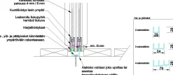 Terassin lasiliukuovi Keraplast, 4-os., harmaa, kirkas lasi, mittatilaus