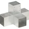 Tolppaliitin X-muoto galvanoitu metalli 91x91mm