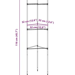 Tomaattihäkki, 116 cm teräs ja PP, eri määrillä ja malleja (38130)