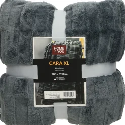 Torkkupeitto Home4You CARA XL 200x230 cm, tummanharmaa