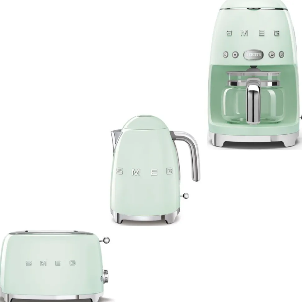 Tuotepaketti Smeg - vedenkeitin KLF03 1,7 l, kahvinkeitin ja leivänpaahdin TSF01
