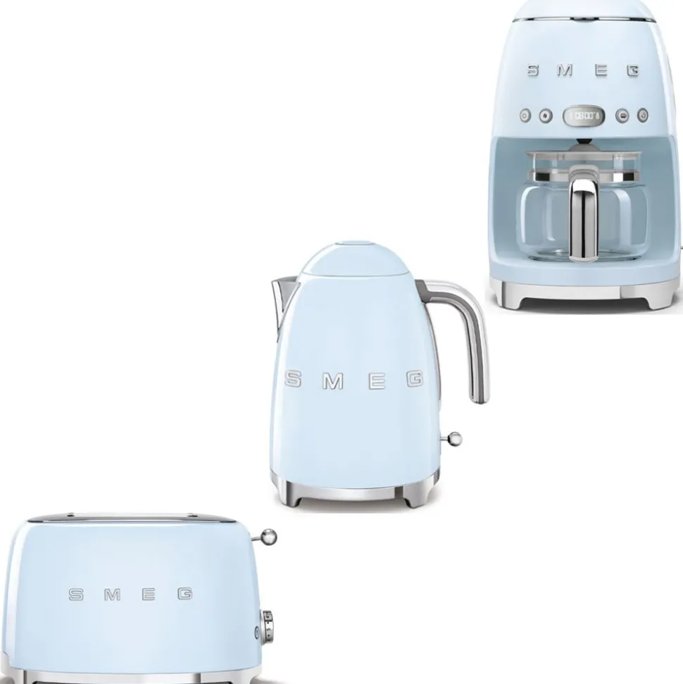 Tuotepaketti Smeg - vedenkeitin KLF03 1,7 l, kahvinkeitin ja leivänpaahdin TSF01