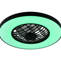Tuuletinkattovalaisin Trio Linköping Ø59cm LED RGB Bluetooth-kaiutin musta
