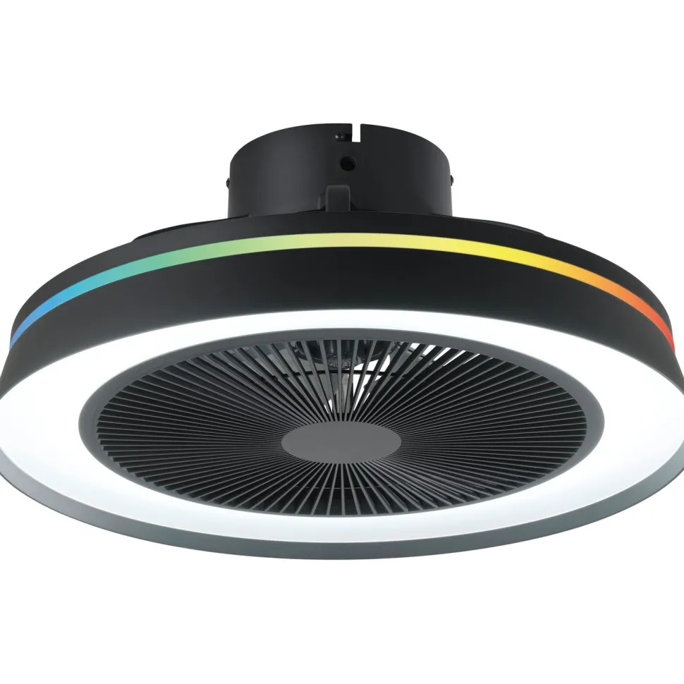 Tuuletinvalaisin Eglo Vallonia RGB/CCT LED Ø48cm kaukosäädin musta