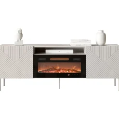 TV-taso + takka Nomla Art Deco 190 EF II, beige/musta
