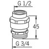 Tyhjöventtiili Oras 261032 G1/2 sk x G3/4 uk kromi