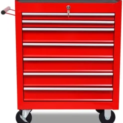 Työkalukärry 7 vetolaatikolla punainen