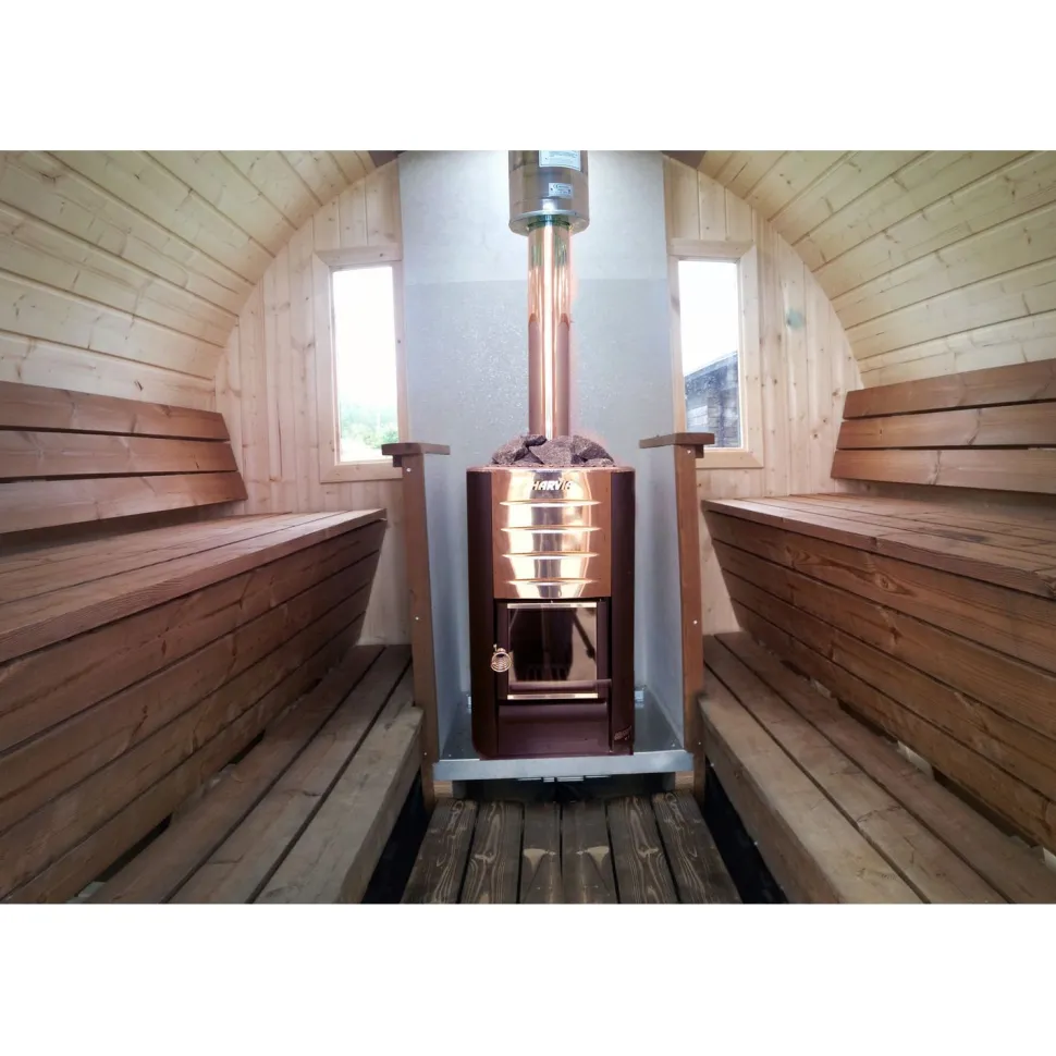 Tynnyrisauna Alex Basic ARCTIC FINLAND HOUSE Ø 2,3x3 m sis. kiuas ja hormi