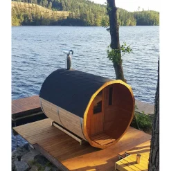 Tynnyrisauna SpaDealers vaakamalli Ø200x260cm lämpöpuu