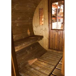Tynnyrisauna SpaDealers vaakamalli Ø200x260cm lämpöpuu